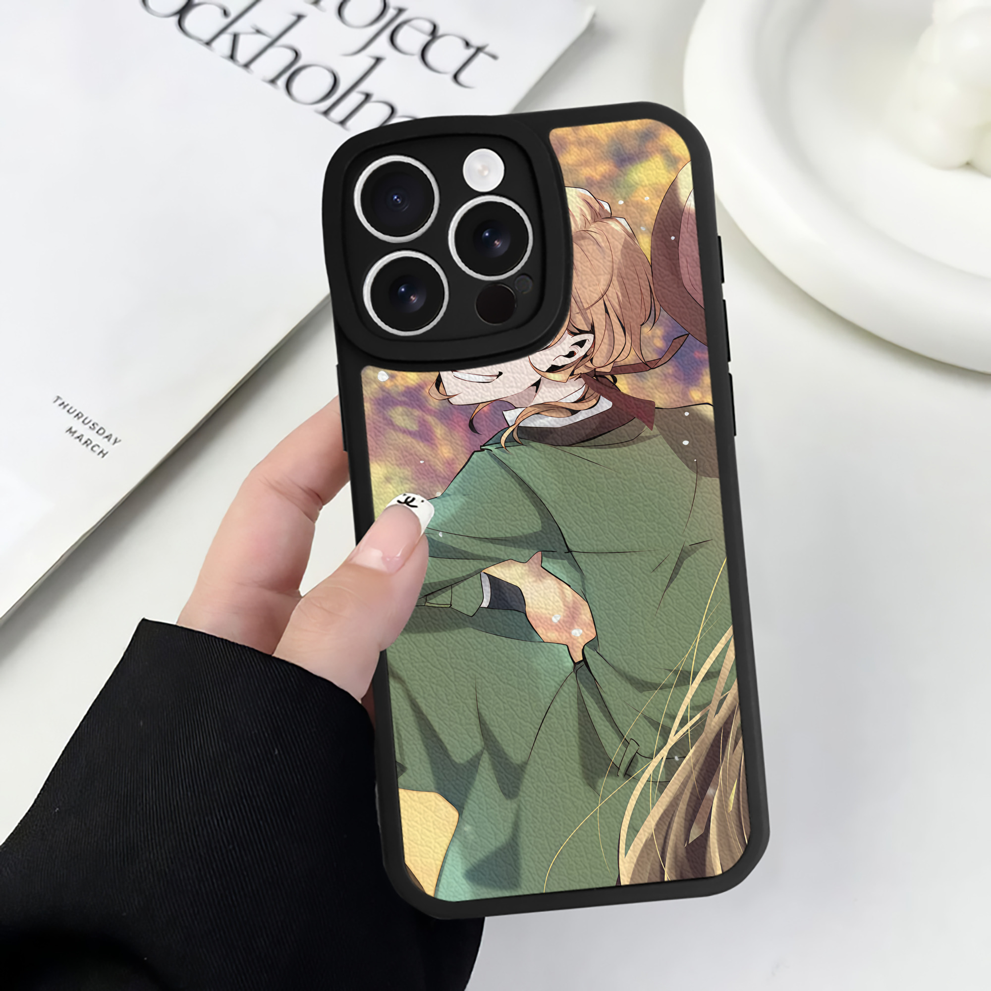 （画像用） 文豪ストレイドッグス Bungo Stray Dogs 【iPhone 16シリーズ対応】シリコンスマホケース（レザー調） 材質：シリコン